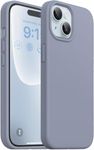 DIZORO Compatible for iPhone 15 Case 6.1, Slim Liquid Silicone 3 Layers Full Covered Soft Gel Rubber Phone Case Protective Cover 6.1 Inch (Lavender Grey)