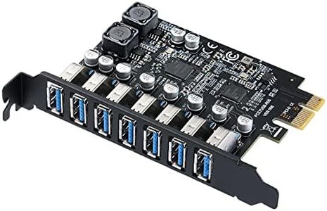 MZHOU 7 Port PCI Express Expansion Card, USB 3.0 7 Port Front Expansion Card, Connect 7 Devices Expanded