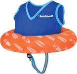 SwimSchool Deluxe Swim Trainer – Heavy Duty Toddler Swim Vest Floatie – Comfortable Sweater-Fit Design with Adjustable Safety Seat – Berry/Blue