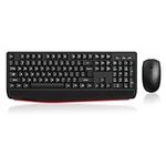 cimetech Wireless Keyboard and Mouse Combo,2.4G Full-Sized Wireless Keyboard and Mouse with Palm Rest, 3 DPI Adjustable Quiet Mouse and Ergonomic Computer Keyboard for Laptop Mac Pc Windows (Black)