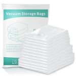 Vacuum Storage Bags, Space Saving Bags 12 Packs Thicker Type, Double Zip Seal & Leak Valve Reusable for Clothes Comforters Bedding Pillow(80*100cm 3pcs, 60*80cm 3pcs, 50*70cm 3pcs, 40*60cm 3pcs)