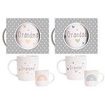 YöL New Grandparents Mugs Set Grandma Grandad Newborn New Bone China 12oz Celebration Home Kitchen Keepsake