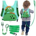 Dr.meter 3 in 1 Toddler Reins, Backpack with Reins 1.2M Cute Dinosaur Kids Safety Harness Tether with Key Lock Child Protective Leashes While Walking for Outdoor Activity Keep Kids Close
