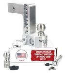 Weigh Safe BALL MOUNT HITCH WITH BUILT-IN SCALE 3 INCH SHANK WITH KEYED ALIKE WS05 (HITCH LOCKING PIN) INCLUDED, 8" Drop Hitch