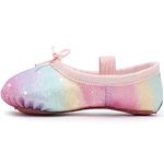 Ballet Shoes for Girls Glitter Ballet Dance Shoes Leather Dance Slippers Full Sole Ballet Dance Flats for Childrens Kids Toddler for Dance Performance Gymnastics Pink 10.5 Little kid