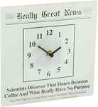 Enesco Really Great News by Lorrie Veasey Coffee and Wine Clock, 7.88-Inch