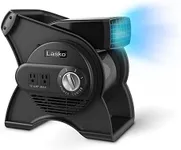 Lasko 12” Utility Fan for Job Site or Home Use, 289 CFM, Pivoting High Velocity Blower Fans, 3 Speeds, 2 Accessory Outlets 120V, Black, U12104