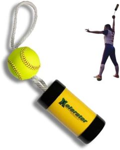 The Ultimate Xelerator Fastpitch Softball Pitching Trainer and Warm Up Tool with 12 Inch Premium Leather Indoor Ball for Improved Grip