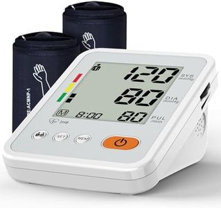 Blood Pressure Monitors for Home Use with 2 Size Cuff (22-42cm & 38-55cm), Blood Pressure Monitor XL & Medium-Large Cuffs, 2 * 120 Memory Sets, 4 Aa Batteries Included