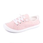 Women's Slip On Canvas Sneaker Low Top Casual Walking Shoes Classic Comfort Flat Fashion Sneakers, Pink, 7