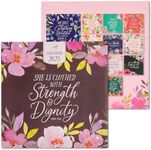 Christian Art Gifts Large Inspirational Scripture 2025 12 Month Wall Calendar for Women: Strength & Dignity Encouraging Monthly Bible Verses, Cute Multicolor Florals for Office, Home, Kitchen, 10 x 10