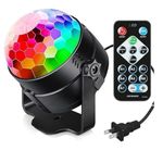 greenoliverox RGB LED Disco Ball Light for Home Parties with Remote Control | Sound Activated DJ Stage Lamp for Birthday Celebration, Diwali & Dance Floor Decor. (Pack of 1)