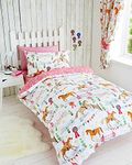 Girls duvet sets horse riding quilt cover bedding & curtains available separately (Duvet Set - Single)