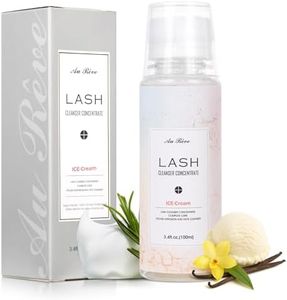 AuReve Lash Shampoo Concentrate 100ml Lash Extension Cleanser Oil-Free Eyelash Extension Shampoo with Salon Home Care -Makes 20 Bottles 60ml Eyelash Cleaner,Ice Cream