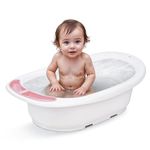 Baybee Lincey Kids Bath Tub for Baby, Mini Swimming Pool for Kids, Bathtub for Baby with Anti Skid Base with Soap Tray & Drain Plug | New Born Baby Bath tub for Kids 0 to 2 Years Boy Girl (Pink)