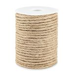 jijAcraft 6MM Jute Rope,30M/98ft Thick Hemp Rope Strong Jute Rope with Coil for Craft Rope/Cat Scratching Rope/Garden Bundling