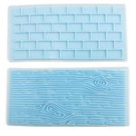 Brick Wall & Wood Grain Tree Bark Impression Embossing Mould Mat Fondant