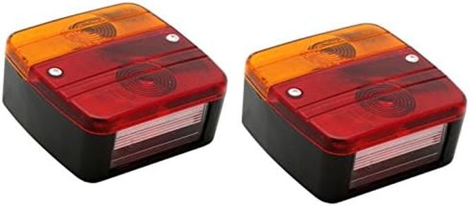 Hillfield® Faros traseros universales para remolques, completos con bombillas (2 luces traseras)