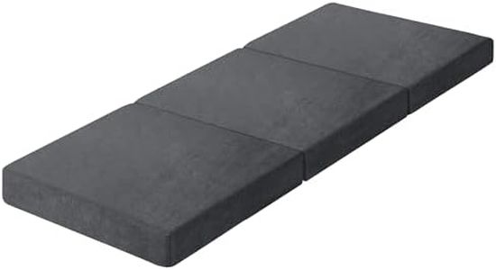 STARRY EUCALYPT Folding Mattress 10cm Tri-fold Sofa Lounge Mat Pad Portable 190cm x 79cm x 10cm Fabric Mattress Floor Bed for Home Office Camping and Travel Use, Plush Grey