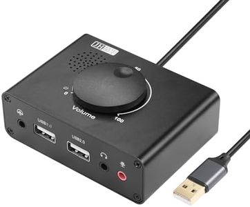 CERRXIAN Carte son externe USB avec contrôle du volume, adaptateur audio USB3.0 avec interface 3,5 mm et interface USB pour PC, ordinateur portable, Mac, clavier, casque, amplificateur, microphone