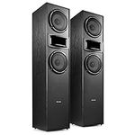 Fenton SHF700B Floor Standing Speakers, Hi-Fi Stereo Tower Loudspeakers, 2x 6.5 Woofers, Black