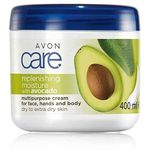 Pack of 2 Avon Care replenishing moisture multipurpose cream for face, hands and body with avocado for dry to extra dry skin - 2 x 400ml