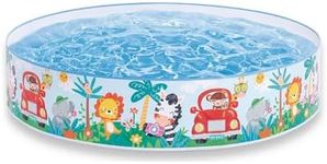 Intex Duckling Snapset Pool 122 x 25cm, Kids Paddling Pool with Duck and Fish Design, Rigid Sidewall Garden Splash Pool, Repair Patch Included, 58477NP