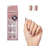 KISS imPRESS Color Gel Nail Kit, Paralyzed Pink, with PureFit Technology, Polish-Free Colour Mani, Includes Prep Pad, Mini File, Cuticle Stick, and 30 Fake Nails