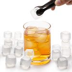 Yopay 200 Pieces Plastic Ice Cubes, 1" Reusable Ice Cubes For Chills Drinks, All Beverages, Refreezable, Washable, Quick And Easy To Use, White, Square