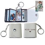 Personalized Mini Photo Keychain, Small Custom Leather Memory Photo, Picture Keychains Personalized Album, Mini Cute Key Ring Keychain with Picture Book for Family, Boyfriend, Couples, Dog, Friends