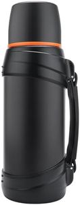 Olerd Large Thermosflask- 64oz Stainless Steel Insulated Bottle for Travel with BPA Free Cup - 2.0L Oversized Vacuum Insulated Thermoses with Handle and Strap for Hot & Cold Drinks(Black)