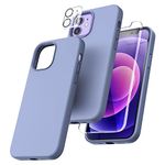 TOCOL [5 in 1] Designed for iPhone 12 Case & iPhone 12 Pro Case, with 2 Pack Screen Protector + 2 Pack Camera Lens Protector, Silicone Shockproof Cover [Anti-Scratch] [Drop Protection]