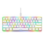 Ant Esports MK1300 V2 Portable 60 Percent Mechanical Keyboard, Compact 61 Keys Mini Gaming Keyboard for PC/Mac Gamer Switchable Colorful RGB Backlit Small Keyboard Brown Switch – White