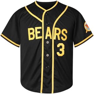 EETUG Youth Baseball Jerseys for Boys,Bad News Bears 3 Kelly Leak 1976 Chico's Bail Bonds Movie Jersey,Girl White Black S-XL (Medium,Youth 3 Black)