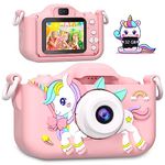 OAEBLLE Kids Camera Toddler Toys Camera for Girls, Christmas Birthday Gifts for Girls Age 3-6, Kids Digital Camera for 7 8 9 10 12 Year Old, Selfie Camera for Kids, 32GB TF Card(Pink)