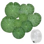 STCRERAG 8 Pcs Artificial Lily Pads Leaves, 4 Sizes Artificial Lotus Leaves Plastic Foam Lotus Leaves Floating Foam Ornament Lily Pads Water Lily Leaves for Koi Fish Pool Patio Aquarium Decoration