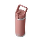 YETI Rambler 18 oz Bottle, Vacuum Insulated, Stainless Steel with Color Matching Straw Cap, Sandstone Pink