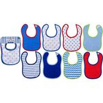 Luvable Friends Unisex Baby Cotton Terry Bibs, Blue, One Size