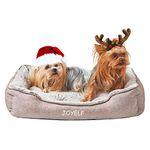 JOYELF Dog Bed Washable Calming Pet Bed, Anti Anxiety Cat Bed & Sofa, Cute Plush Pet Bed for Small Dog and Cat - Small Rectangle