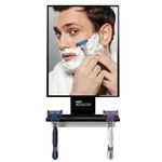 ToiletTree Products Ultimate Fogless Shower Bathroom Mirror, Bigger Reflective Surface & Thinner Frame, Squeegee Included, Black