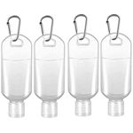 Hand Sanitiser Bottle with Clip x4 GENERISE 50ml Refillable Hand Sanitizer Bottles with Flip Top Lid & Hook Carabiner