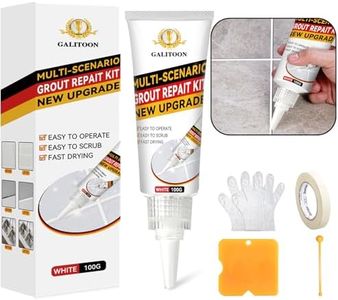 Tile Grout Repair Kit, 1 Pack Grout Filler, Fast Drying Tiles Sealer Bathroom Shower Kitchen Floor, Restore and Renew Joints Line, Gaps, Replace Grouts Pen (White, 100G)