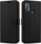 iCatchy For Motorola Moto G50 Case Leather Wallet Book Flip Folio Stand View Cover compatible for Motorola Moto G50 Phone (Black)