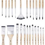 Artecho Art Paint Brushes Set for Watercolor, Acrylic, Oil, Rock Painting, Nail Brush, 24 Different Sizes with Organizing Case for Artists, Adults & Kids