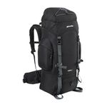Eurohike Nepal 65 Litre Rucksack with Ventilated Back Panel & Padded Harness, 65L Backpack, Bag for Men & Women, Adjustable, Lightweight, Camping, Hiking, Trekking, Travelling, Outdoors, Black