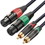 JOMLEY XLR to RCA Cable, Heavy Duty Dual XLR Female to Dual RCA Male Patch Cord HiFi Stereo Audio Connection Interconnect Lead - 3.3ft