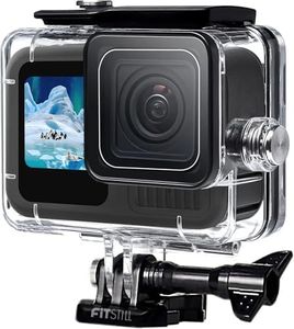 FitStill 196FT/60M Waterproof Case for Go Pro Hero 13/Hero12 Black/Hero11 Black/Hero10 Black/Hero9 Black,Protective Underwater Diving Housing with Accessories for Hero13/12/11/10/9 Black Action Camera