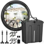 Ausic Portable Misting System, Outdoor Water Misters for Outside Patio Umbrella Cooling with Rechargeable Water Pump (Consecutive 8Hrs), 9L Bucket, 26FT Hose, for Tailgating, Camping, Canopy, Sport