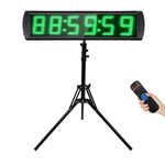 YZ 5 Inch Gym Timer with Tripod, Large LED Race Timing Clock with Remote Control, 6 Digits Stopwatch Digital Timer for Running Events, Countdown/up timer for Outdoor Games/Marathon Race/Office