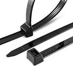 HS Cable Ties 12 Inch X 7.6 MM Heavy Duty Zip Ties (100 Pack) 120 LBS Tensile Strength Black Wide Nylon Zip Ties Outdoor Industrial Zap Straps